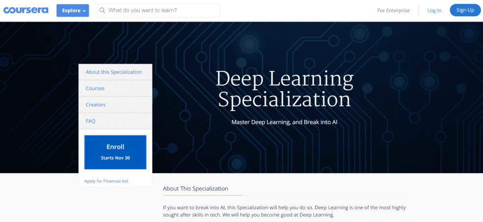 Deep Learning Specialization Certification